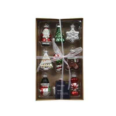 Kersthanger poppetjes box | 9-delig | glas