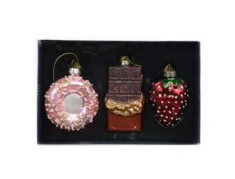 Kersthanger snoep box | 3-delig | glas