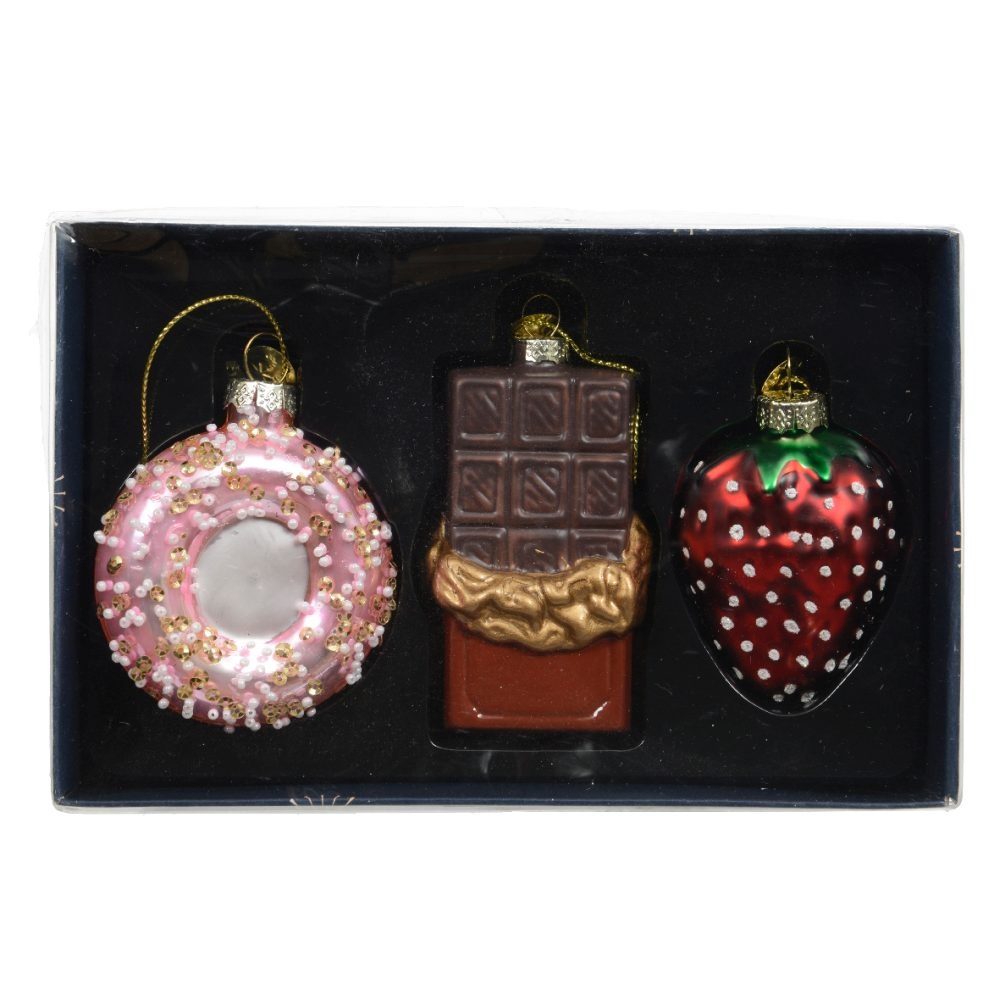 Kersthanger snoep box | 3-delig | glas