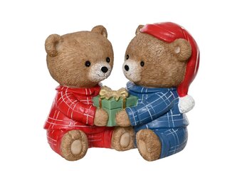 Beren met pakje | polyresin | 14cm