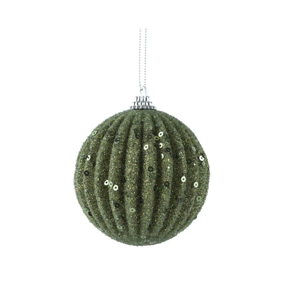 Kerstbal | plastic | groen | 8cm