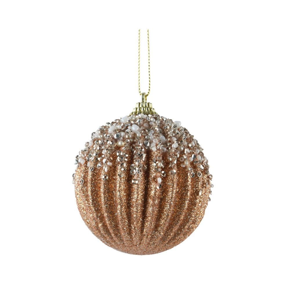 Kerstbal | foam | cognac met spikkels | 8cm