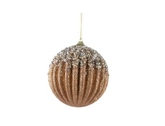 Kerstbal | foam | cognac met spikkels | 10cm
