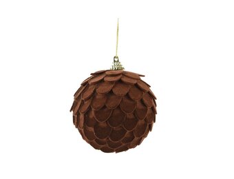 Kerstbal dennenappel | foam | espresso | 8cm