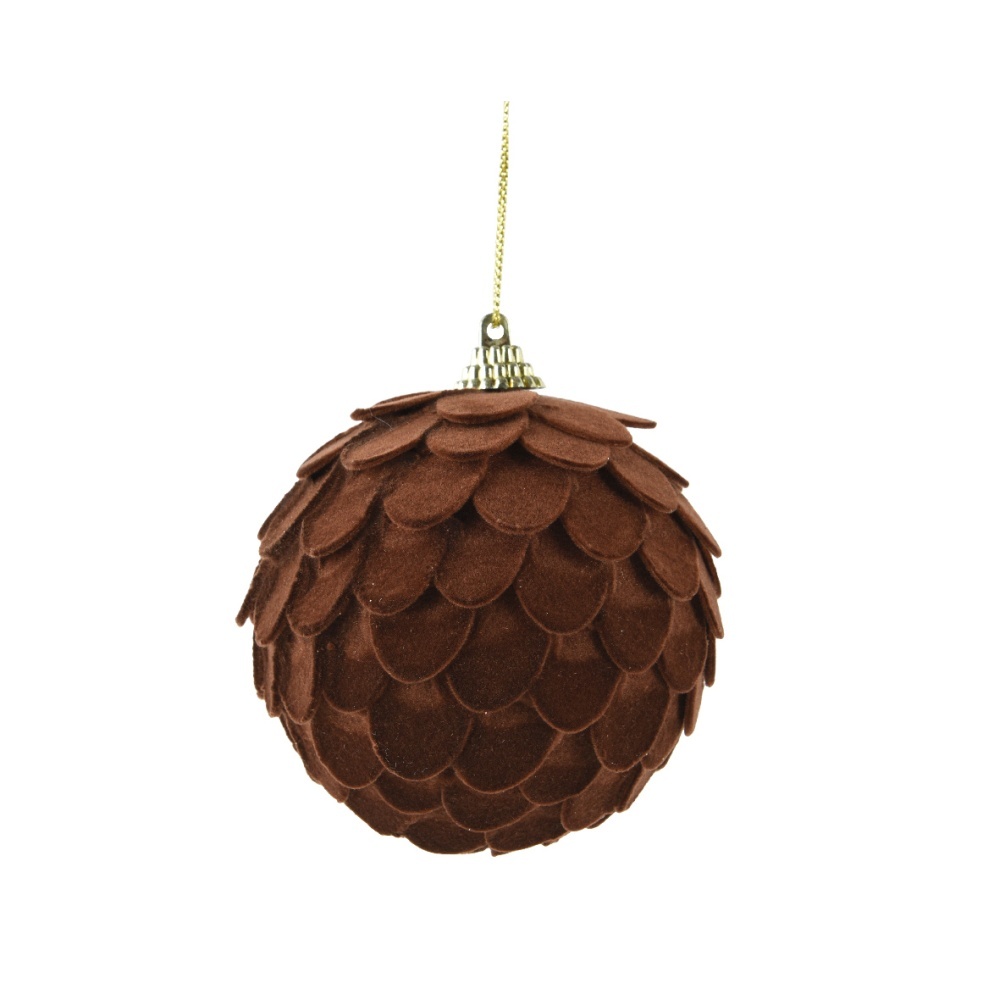 Kerstbal dennenappel | foam | espresso | 8cm