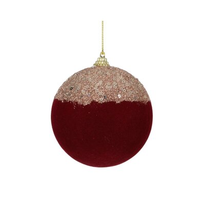 Kerstbal | foam | ossenbloed met glitters | 10cm