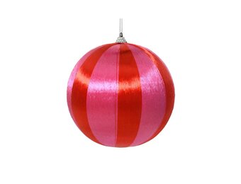 Kerstbal | foam | rood/roze | 6cm