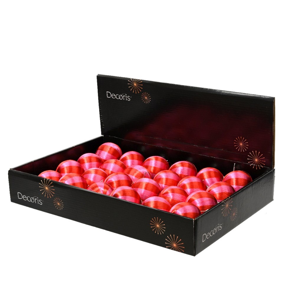 Kerstbal | foam | rood/roze | 6cm