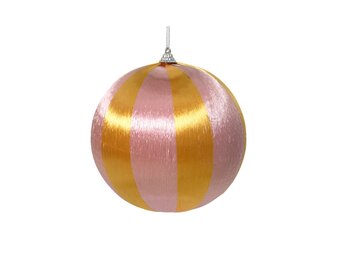 Kerstbal | foam | goud/roze | 10cm