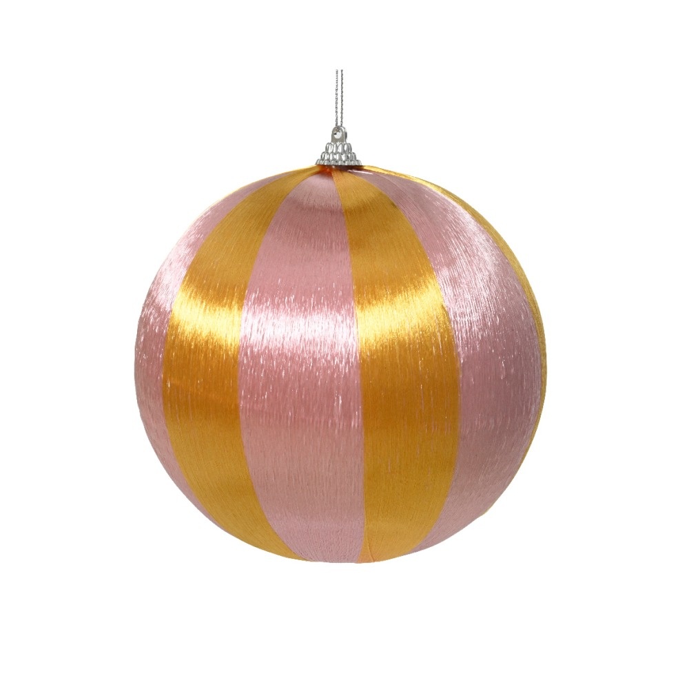 Kerstbal groot | foam | goud/roze | 15cm