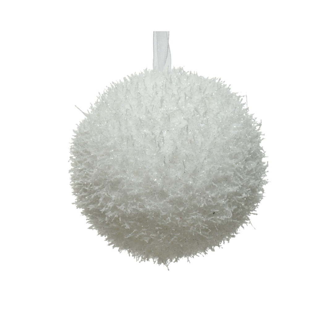 Kerstbal ijs | foam | wit | 8cm