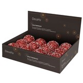 Kerstbal | foam | rood met witte spikkels | 8cm