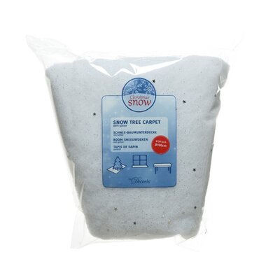 Kerstboomrok sneeuw | polyester | met glitters | 100cm