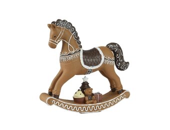 Hobbelpaard | polyresin | bruin | 20cm