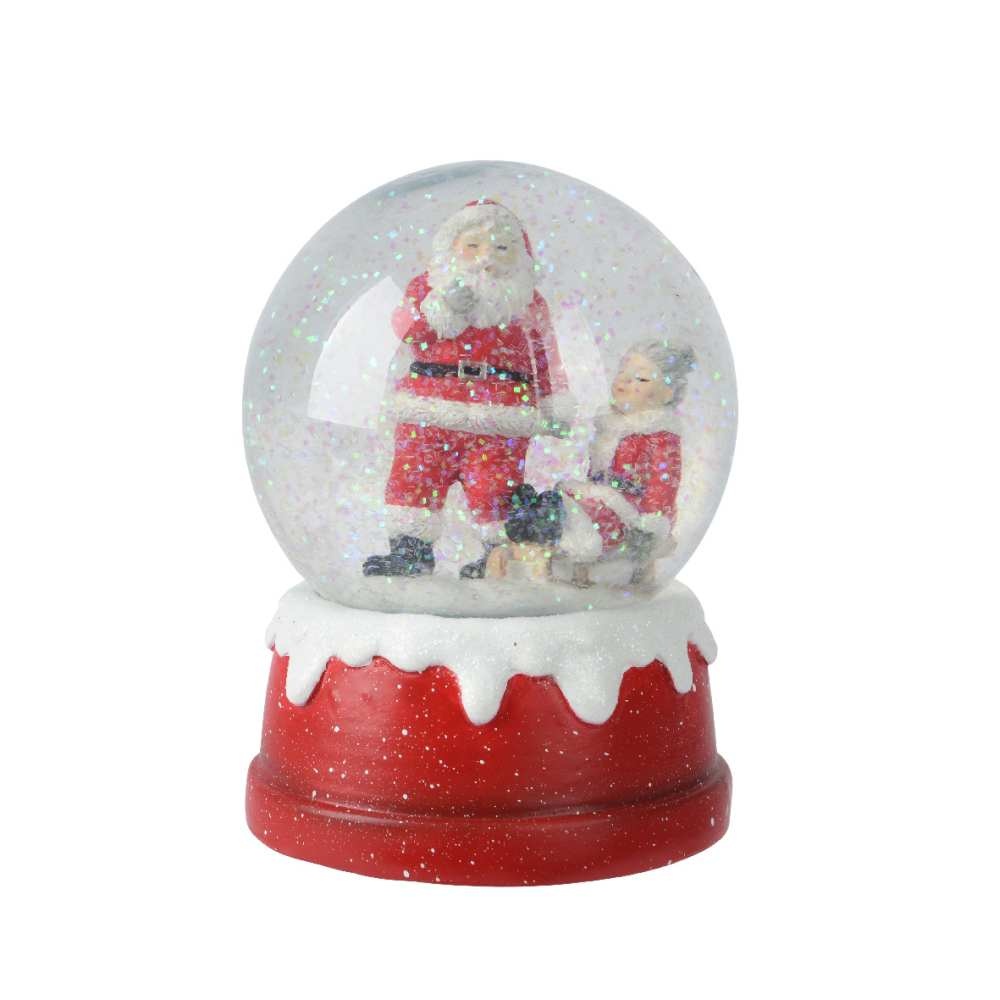 Waterbal kerstpaar | rood/wit | 13,5cm