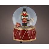 Muziekdoos drums | polyresin | rood/goud | 14,5cm