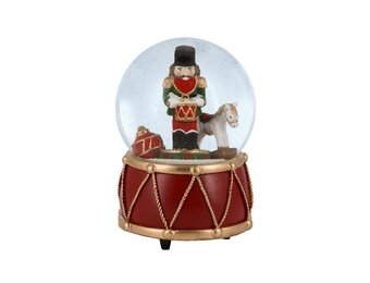 Muziekdoos drums | polyresin | rood/goud | 14,5cm