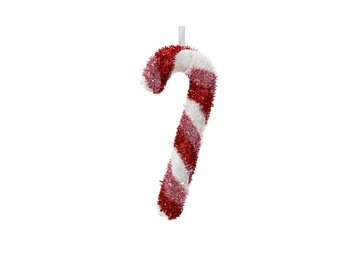 Kersthanger zuurstok | foam | rood/wit | 21cm