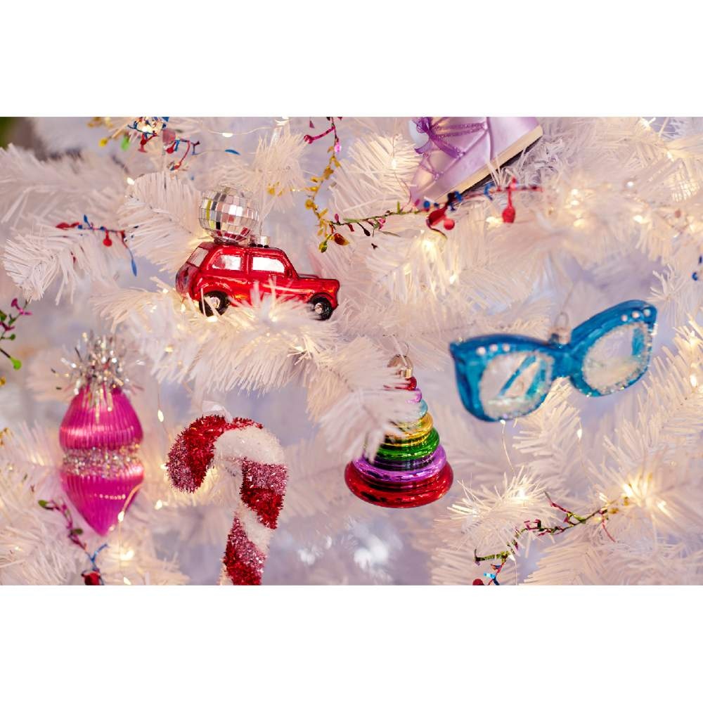 Kersthanger zuurstok | foam | rood/wit | 21cm