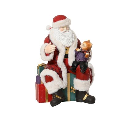 Kerstman met kat | magnesium | 63cm