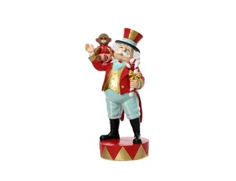 Circus kerstman met aapje | rood/blauw | 43cm