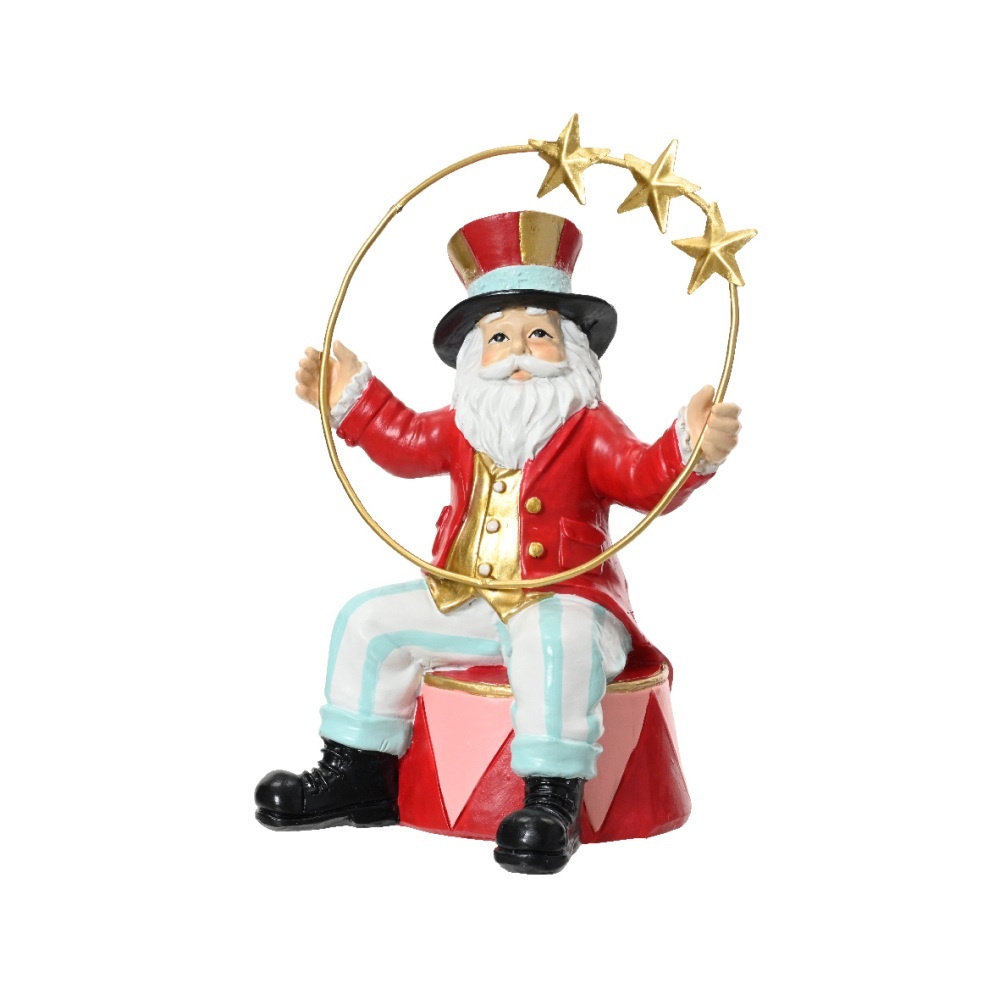 Circus kerstman met sterren | polyresin | 19cm