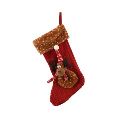 Kerstkous | rood/bruin met rendier | 48cm