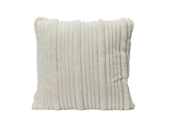 Kussen met strepen | polyester | wit | 45cm