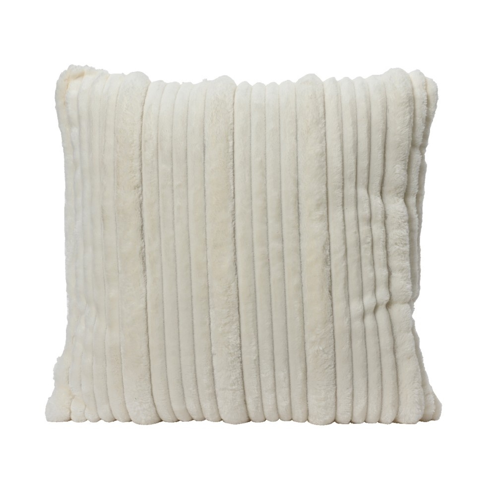 Kussen met strepen | polyester | wit | 45cm