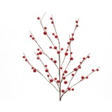 Kerstslinger bladeren met besjes | foam | rood met bevroren details | 55cm