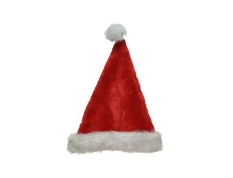 Luxe kerstmuts met bont | rood/wit | 100% polyester