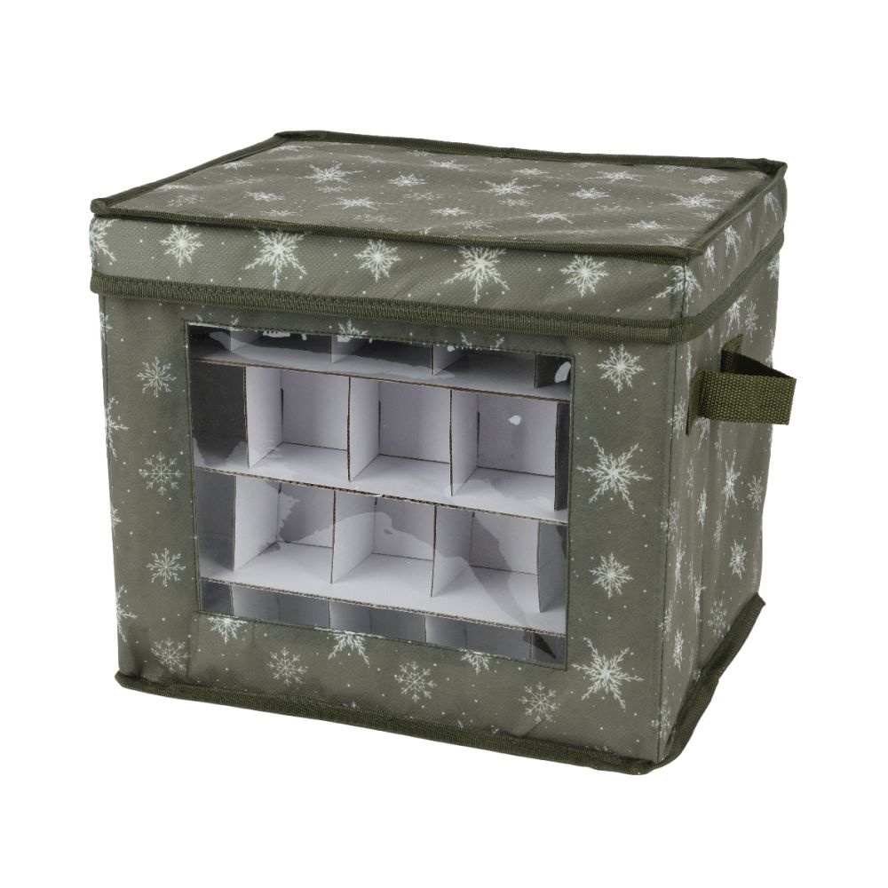 Opbergbox | polyester | groen/wit | 41cm