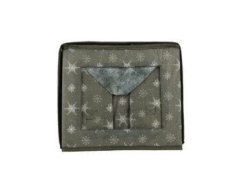 Opbergbox | polyester | groen/wit | 33,5cm