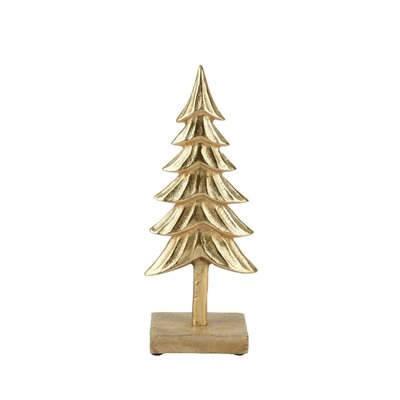 Boom op voet | aluminium | goud | 29cm