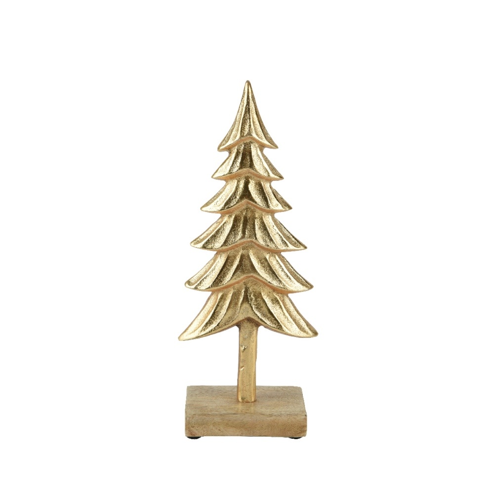 Boom op voet | aluminium | goud | 29cm