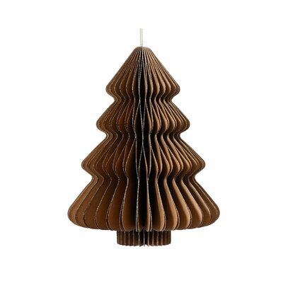 Papieren kerstbal | kerstboom | bruin | 15cm