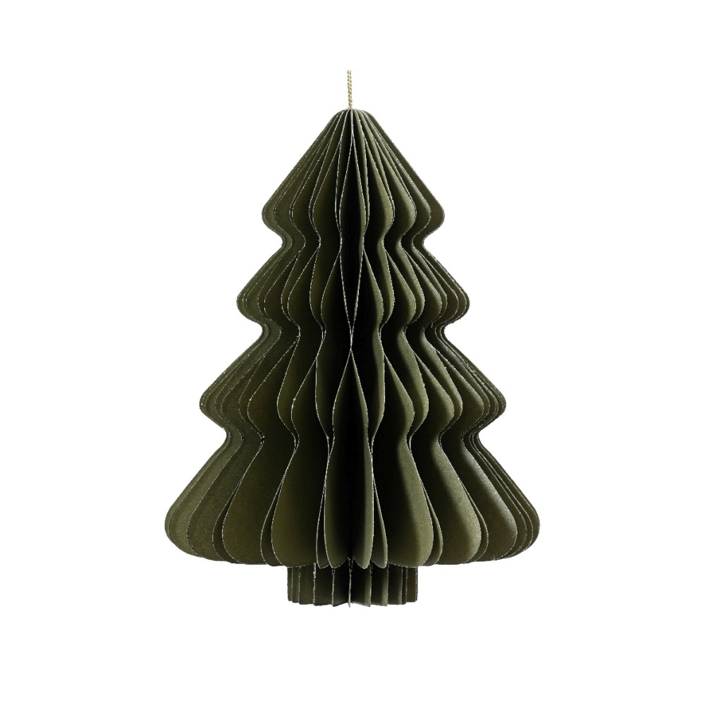 Papieren kerstbal | kerstboom | groen | 15cm