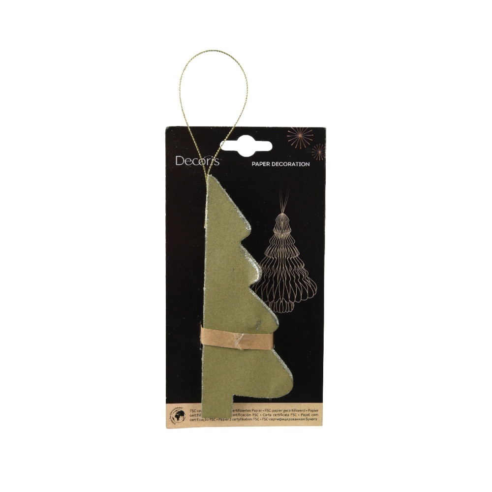 Papieren kerstbal | kerstboom | groen | 15cm
