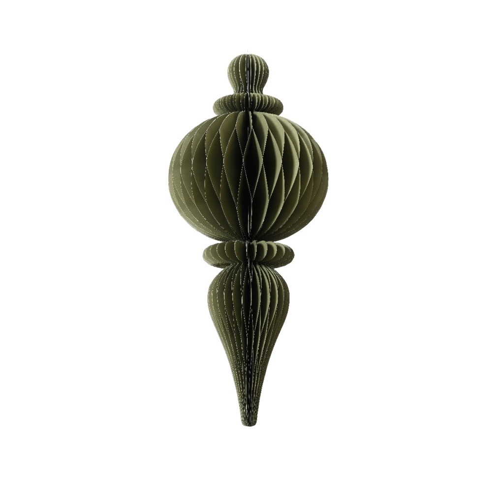 Kersthanger | papier | ornament vorm | groen | 80cm