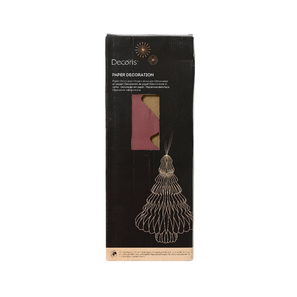 Papieren kerstbal | kerstboom | ossenbloed | 40cm