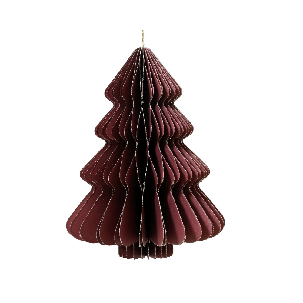 Papieren kerstbal | kerstboom | ossenbloed | 40cm