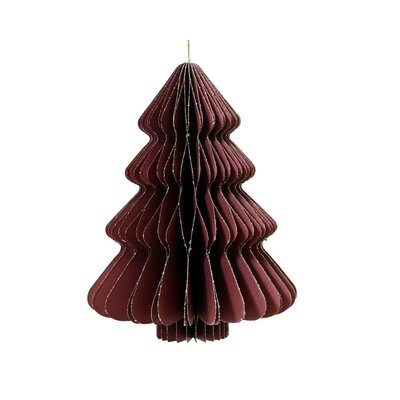 Papieren kerstbal | kerstboom | ossenbloed | 15cm