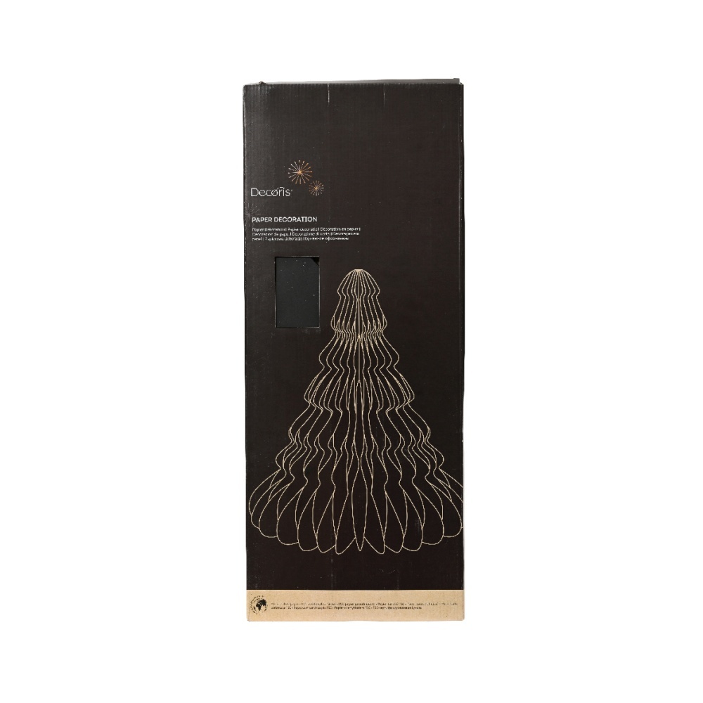 Papieren kerstboom | zwart | 60cm
