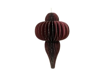 Kersthanger | papier | ornament vorm | ossenbloed | 40cm