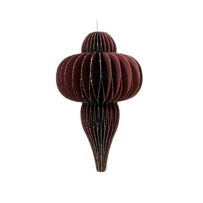 Kersthanger | papier | ornament vorm | ossenbloed | 20cm