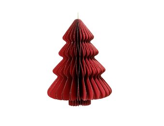 Papieren kerstbal | kerstboom | rood | 15cm