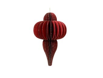 Kersthanger | papier | ornament vorm | rood | 15cm