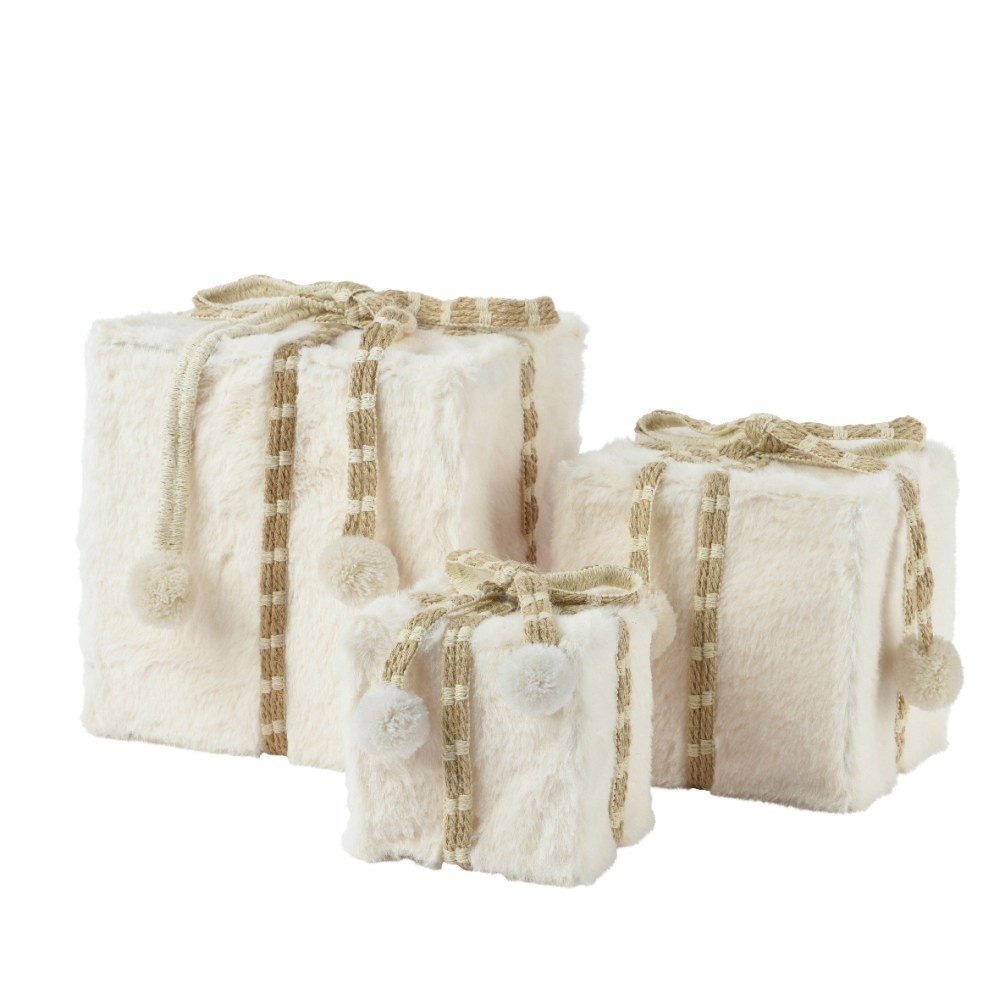 Pakjes | 3-delig | kunstbont | wit