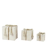 Pakjes | 3-delig | kunstbont | wit