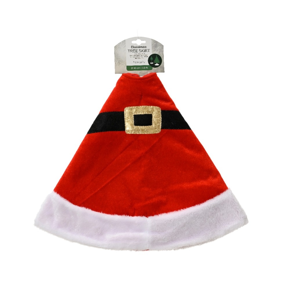 Boomrok kerstman | polyester | rood | 90cm